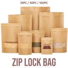 Zip lock Standup Pouch Bags (brown) 25pcs